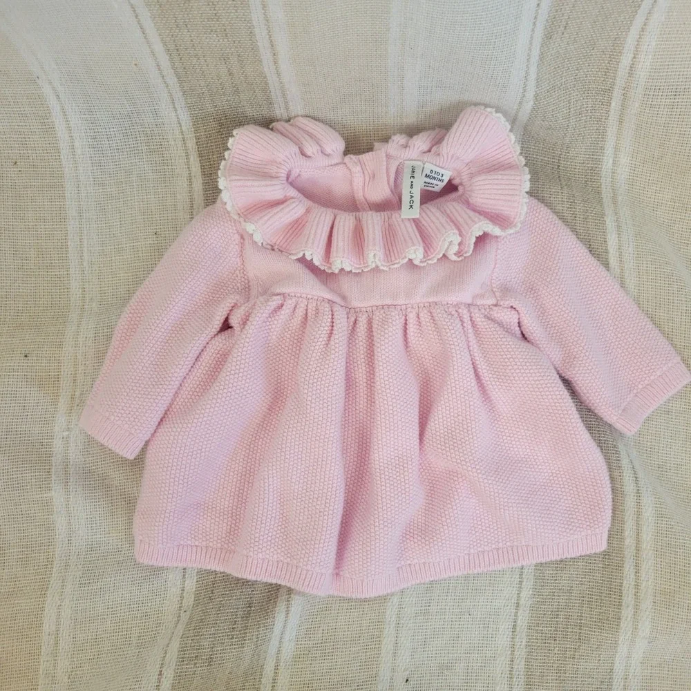 Janie and Jack Knit Dress Bloomers Outfit Pastel Pink Size 0 to 3 Months